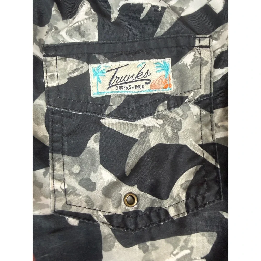 Trunks Surf Swim Co Shark Camo Board Shorts Black Gray Medium Mens Swim Trunks